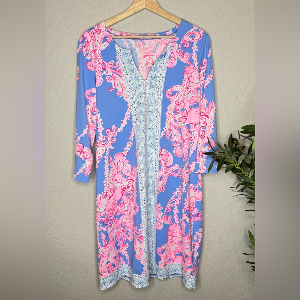 Lilly Pulitzer Pink and Light Blue Floral Tunic‎